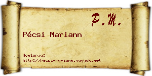Pécsi Mariann névjegykártya