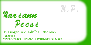 mariann pecsi business card